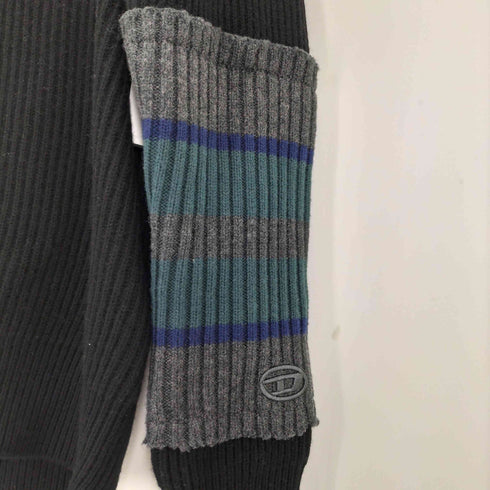 ディーゼル DIESEL ダメージ加工ボーダーニット メンズ import:M