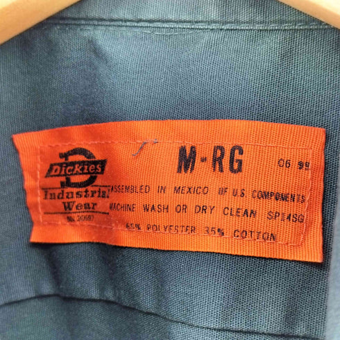 ディッキーズ Dickies 70-80S オレンジタグ 企業ロゴ ワッペン L/S ワーク シャツ 襟芯 メンズ M-RG