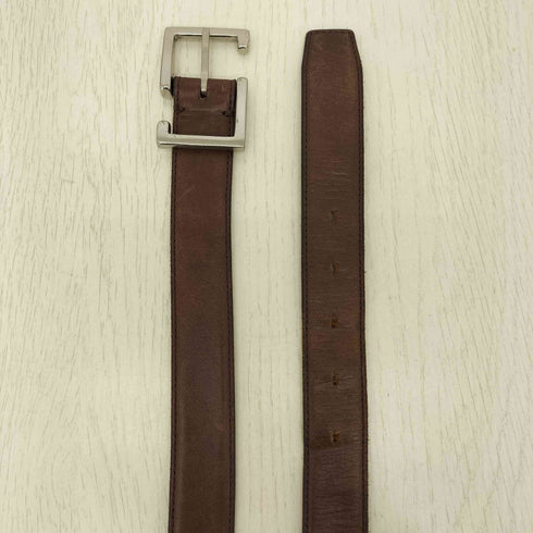 SOLID BRASS S字 バックル レザー ベルト メンズ