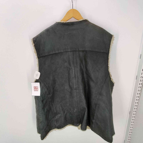 Ripples USA製 裏地ボア マルチポケット レザー ベスト メンズ import:XL