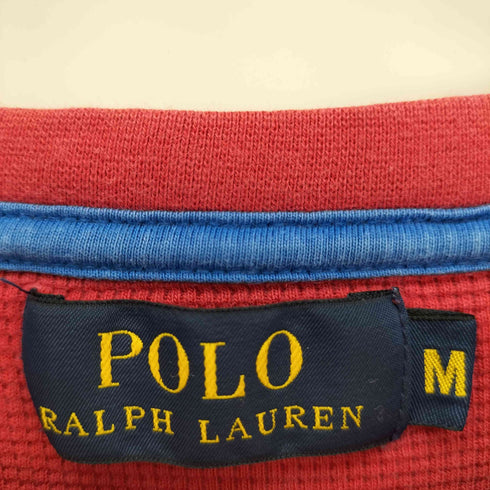 ポロラルフローレン POLO RALPH LAUREN ポニーロゴ刺繍 ワッフル生地 クルーネックTシャツ レディース import:M