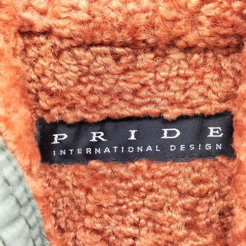 PRIDE INTERNATIONAL DESIGN 裏地 ボア フリース ミリタリー デザイン ダブルジップ ロング フーデッド ベスト Y2K レディース JPN:38