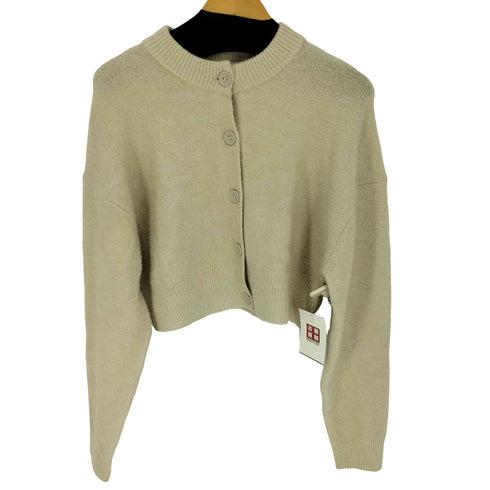 ザラ ZARA アクリル ウール クロップド クルーネック ニット カーディガン レディース import:M