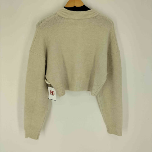ザラ ZARA アクリル ウール クロップド クルーネック ニット カーディガン レディース import:M