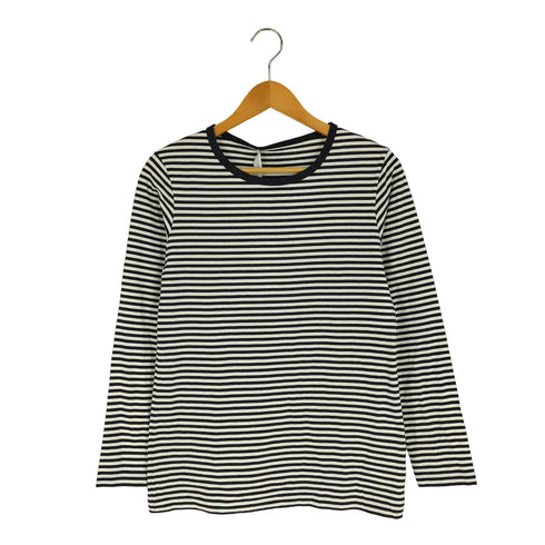 サンスペル Sunspel 英国製 ボーダー クルーネック ロングスリーブTシャツ メンズ US:0-2