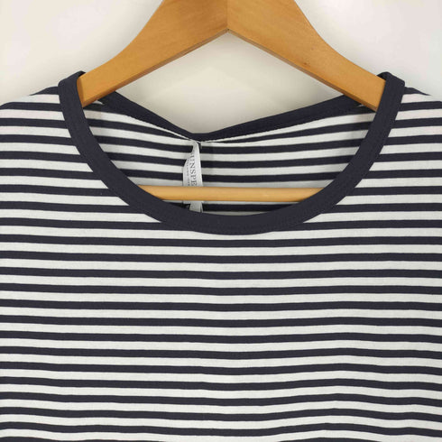 サンスペル Sunspel 英国製 ボーダー クルーネック ロングスリーブTシャツ メンズ US:0-2