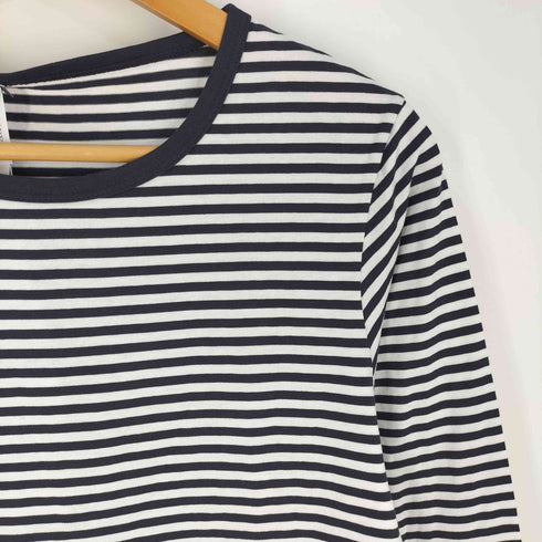サンスペル Sunspel 英国製 ボーダー クルーネック ロングスリーブTシャツ メンズ US:0-2