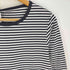 サンスペル Sunspel 英国製 ボーダー クルーネック ロングスリーブTシャツ メンズ US:0-2