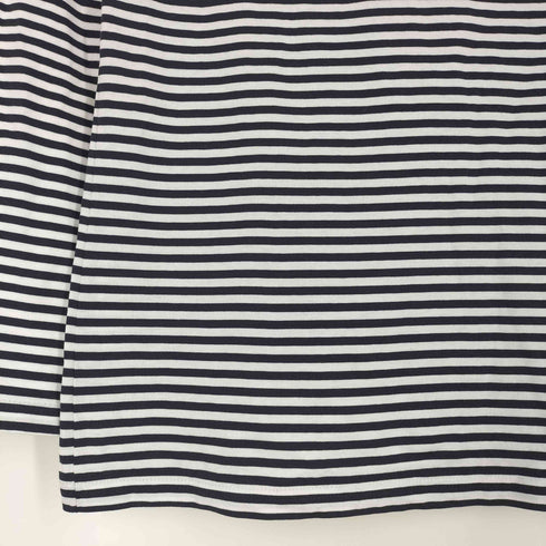 サンスペル Sunspel 英国製 ボーダー クルーネック ロングスリーブTシャツ メンズ US:0-2