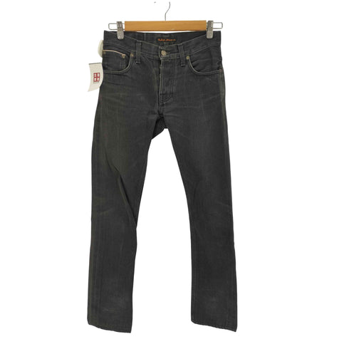 ヌーディージーンズ Nudie Jeans GRIM TIM ボタンフライ ブラックデニムパンツ メンズ W28 L32