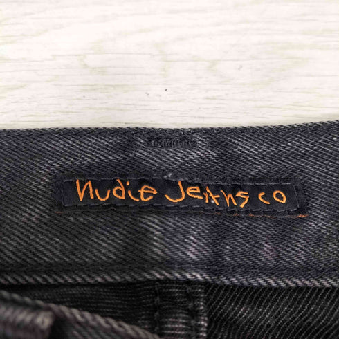 ヌーディージーンズ Nudie Jeans GRIM TIM ボタンフライ ブラックデニムパンツ メンズ W28 L32