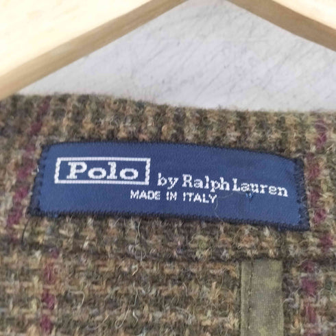ポロバイラルフローレン Polo by RALPH LAUREN オイルコーティング ツイード 切り替え ハンティングジャケット メンズ 44L