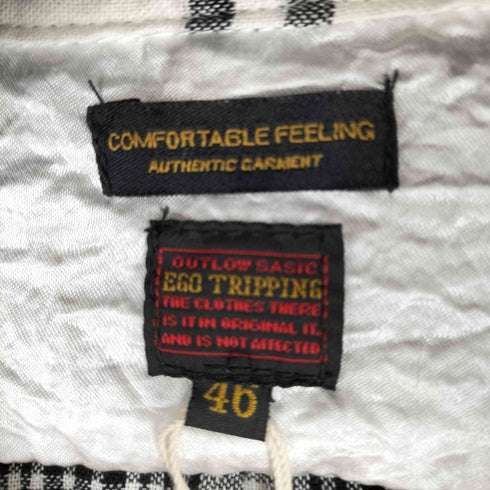 エゴトリッピング EGO TRIPPING DOBBY CHECKSHIRTS メンズ 46