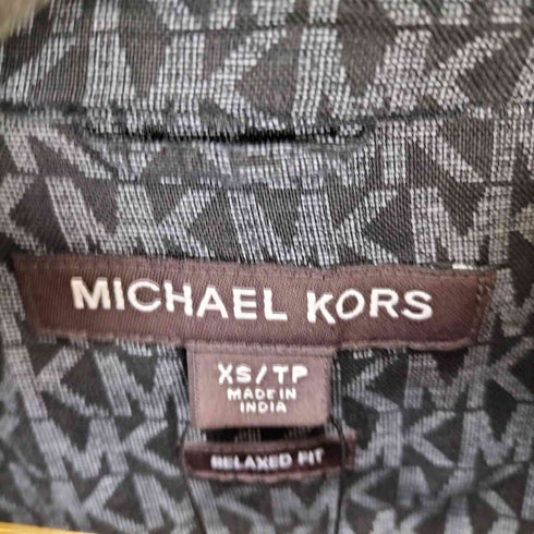 マイケルコース Michael Kors ロゴ シャンブレー ジャガード キャンプ シャツ メンズ import:XS