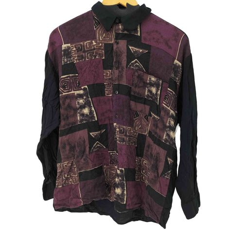 BRUTTINI 総柄 L/S レーヨンシャツ メンズ L 18-18 1/2