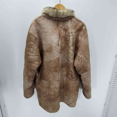 M.Flues 80-90S Vintage Mouton Coat 裏地 リアルファー シープスキン 本革 ムートン コート ヴィンテージ メンズ import:L