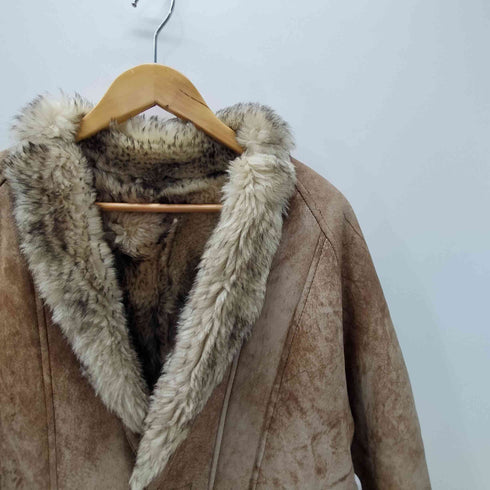 M.Flues 80-90S Vintage Mouton Coat 裏地 リアルファー シープスキン 本革 ムートン コート ヴィンテージ メンズ import:L