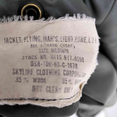 ユーエスアーミー U.S. ARMY USAF 60S 米空軍 CONMAR ZIP L2-B USAF ロゴワッペン フライトジャケット メンズ import:M