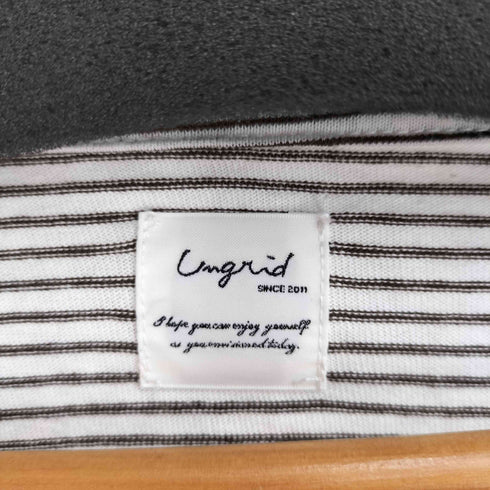 アングリッド Ungrid ボーダーエンブロイダリーTee レディース FREE