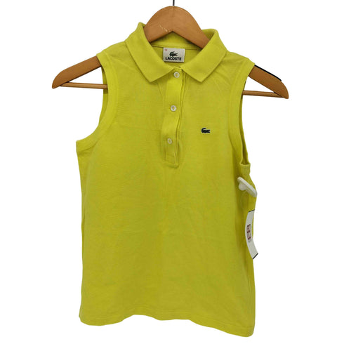 ラコステ LACOSTE ロゴパッチ ノースリーブポロシャツ レディース FR:38