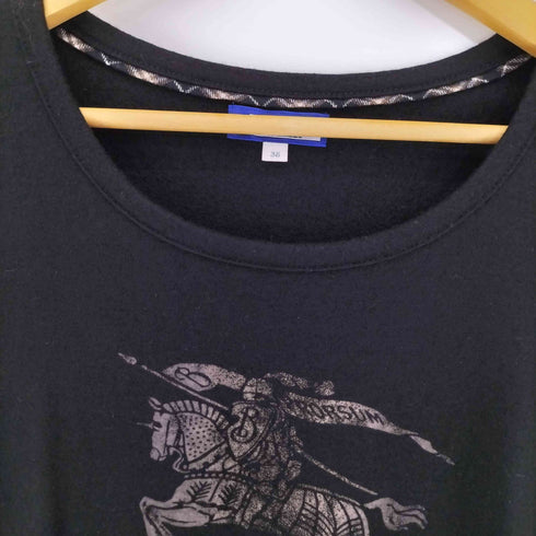 バーバリーブルーレーベル BURBERRY BLUE LABEL フロントロゴプリント ウール Uネック 長袖ニット レディース EUR:38