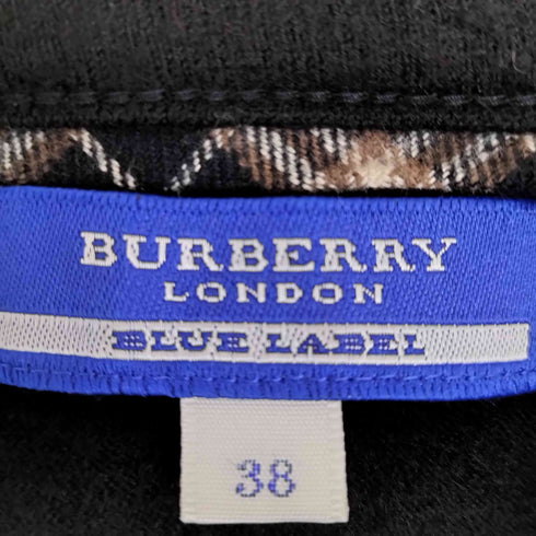 バーバリーブルーレーベル BURBERRY BLUE LABEL フロントロゴプリント ウール Uネック 長袖ニット レディース EUR:38