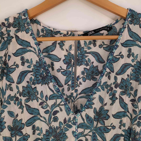 ザラ ZARA 花柄 パッチワーク マキシ ワンピース レディース import:M