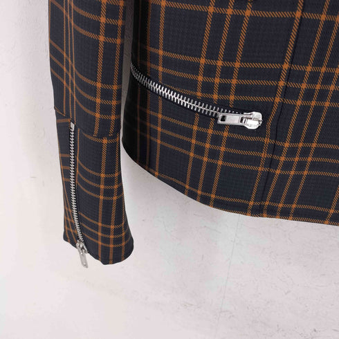 マルベリー Mulberry イタリア製 チェック ライダースジャケット レディース 38