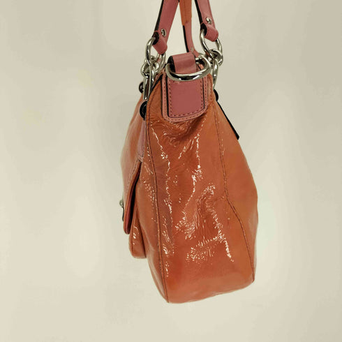 コーチ COACH 2WAY レザー パテント ハンドバッグ ショルダーバッグ レディース