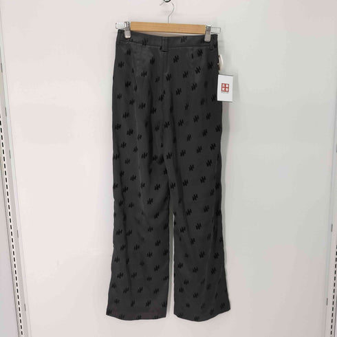 総柄 サテン ワイド スラックス レディース JPN:M