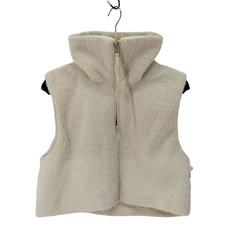 ザラ ZARA シャギーニットベスト ハーフジップ クロップド レディース import:S