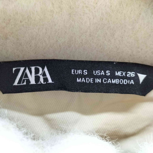 ザラ ZARA シャギーニットベスト ハーフジップ クロップド レディース import:S
