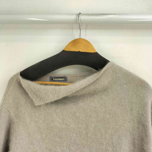 イッセイミヤケ ISSEY MIYAKE 80S 筆タグ ウールナイロン混ドレープネックニット レディース JPN:M