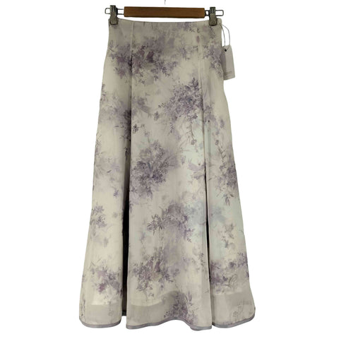 トッコクローゼット tocco closet バックレースアップ水彩フラワーレイヤードプリントフレアスカート レディース JPN:M