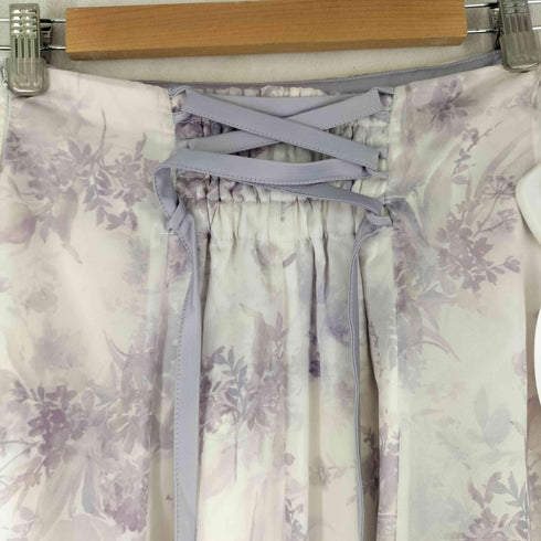トッコクローゼット tocco closet バックレースアップ水彩フラワーレイヤードプリントフレアスカート レディース JPN:M