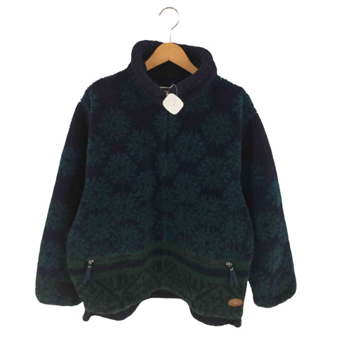 ウールリッチ WOOLRICH 90S USA製 ノルディック柄 ハーフジップ プルオーバー ボアジャケット メンズ import:XL