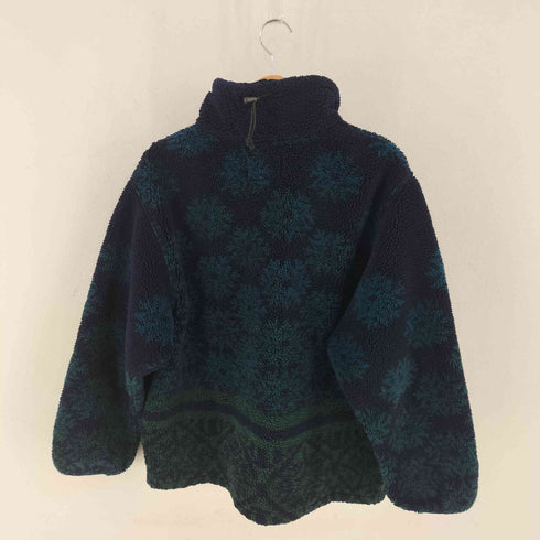 ウールリッチ WOOLRICH 90S USA製 ノルディック柄 ハーフジップ プルオーバー ボアジャケット メンズ import:XL