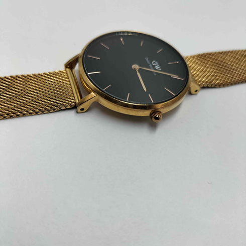 ダニエルウェリントン Daniel Wellington ゴールドメッシ ュブラック フェイス 腕時計 レディース