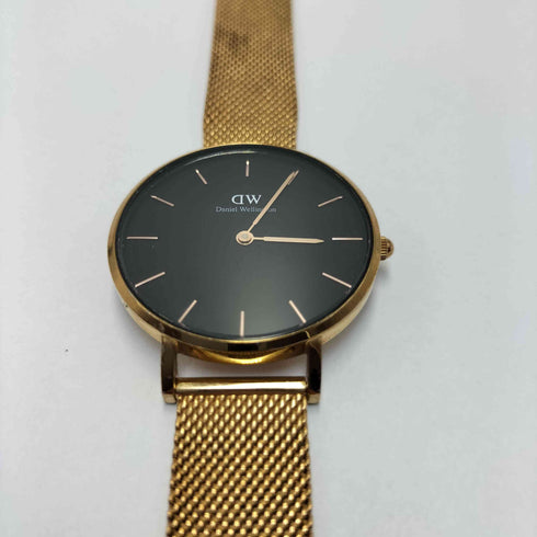 ダニエルウェリントン Daniel Wellington ゴールドメッシ ュブラック フェイス 腕時計 レディース