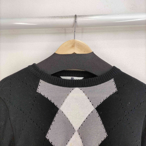 ジバンシィ GIVENCHY 80-90s GOLF アーガイルチェックコットンニット レディース JPN:M