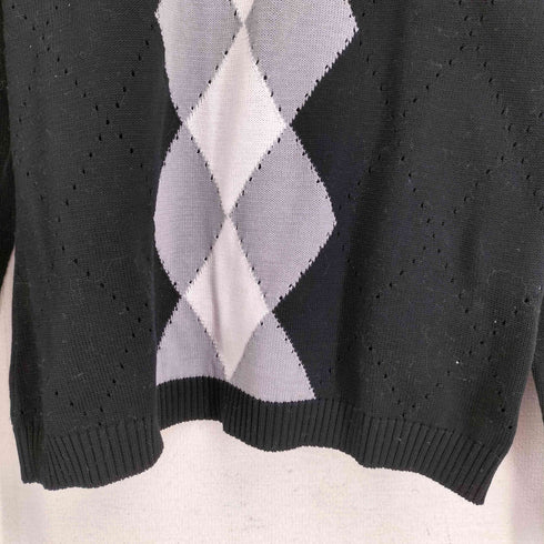 ジバンシィ GIVENCHY 80-90s GOLF アーガイルチェックコットンニット レディース JPN:M