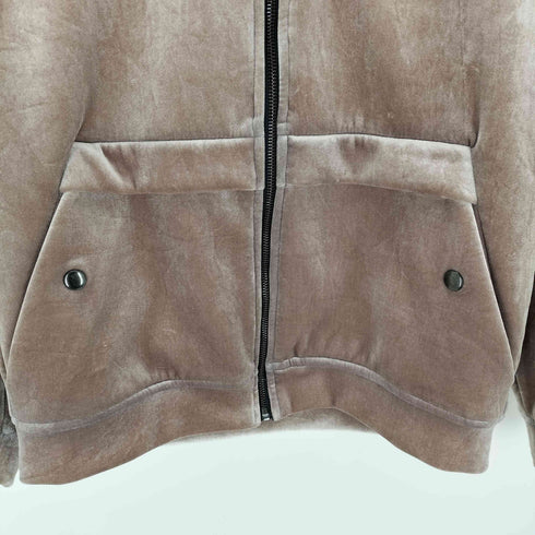 ベルシュカ BERSHKA ベロアクロップドジップパーカー レディース import:S