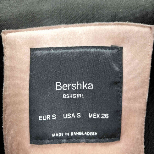 ベルシュカ BERSHKA ベロアクロップドジップパーカー レディース import:S