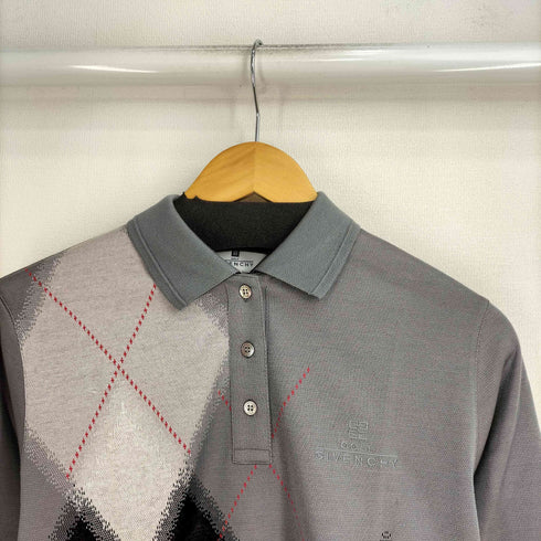 ジバンシィ GIVENCHY 80-90S GOLF アーガイルチェック L/S ポロシャツ レディース JPN:M