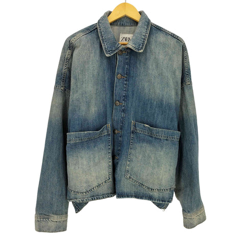 ザラ ZARA ボックスシルエット カバーオール デニムジャケット メンズ import:S