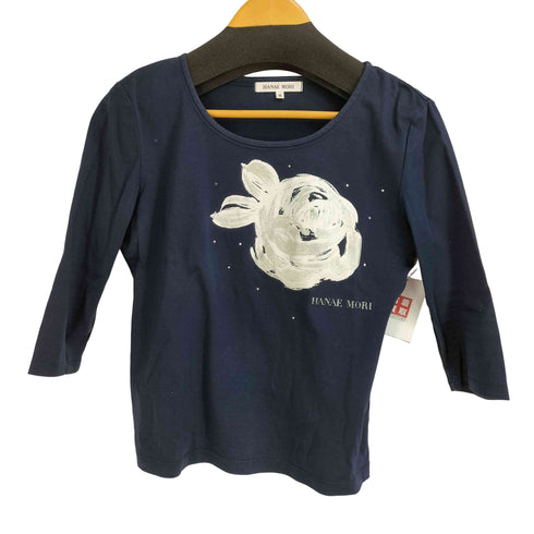 ハナエモリ HANAE MORI フロントプリント ラインストーン カットソー レディース JPN:M