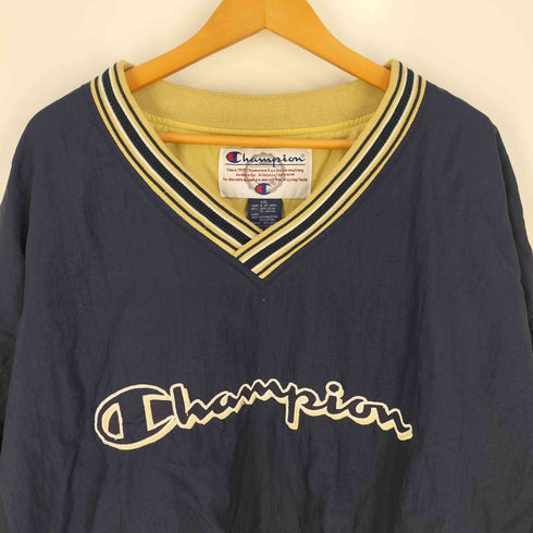 チャンピオン Champion 90S スクリプトロゴ Vネック ナイロンプルオーバー ピステ メンズ JPN:XXL