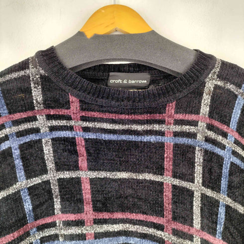 クラフトアンドバロー Croft&Barrow 90S チェック柄 クルーネックセーター メンズ import:XL
