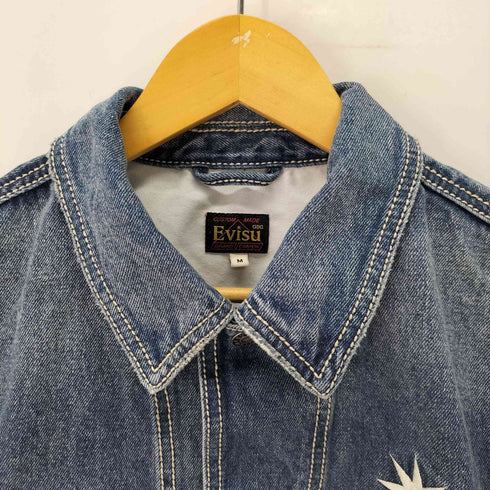 エヴィス EVISU WASHED CHORE JACKET / 刺繍 リラックスフィット デニムジャケット メンズ JPN:M