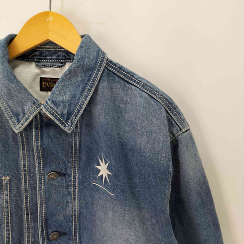 エヴィス EVISU WASHED CHORE JACKET / 刺繍 リラックスフィット デニムジャケット メンズ JPN:M